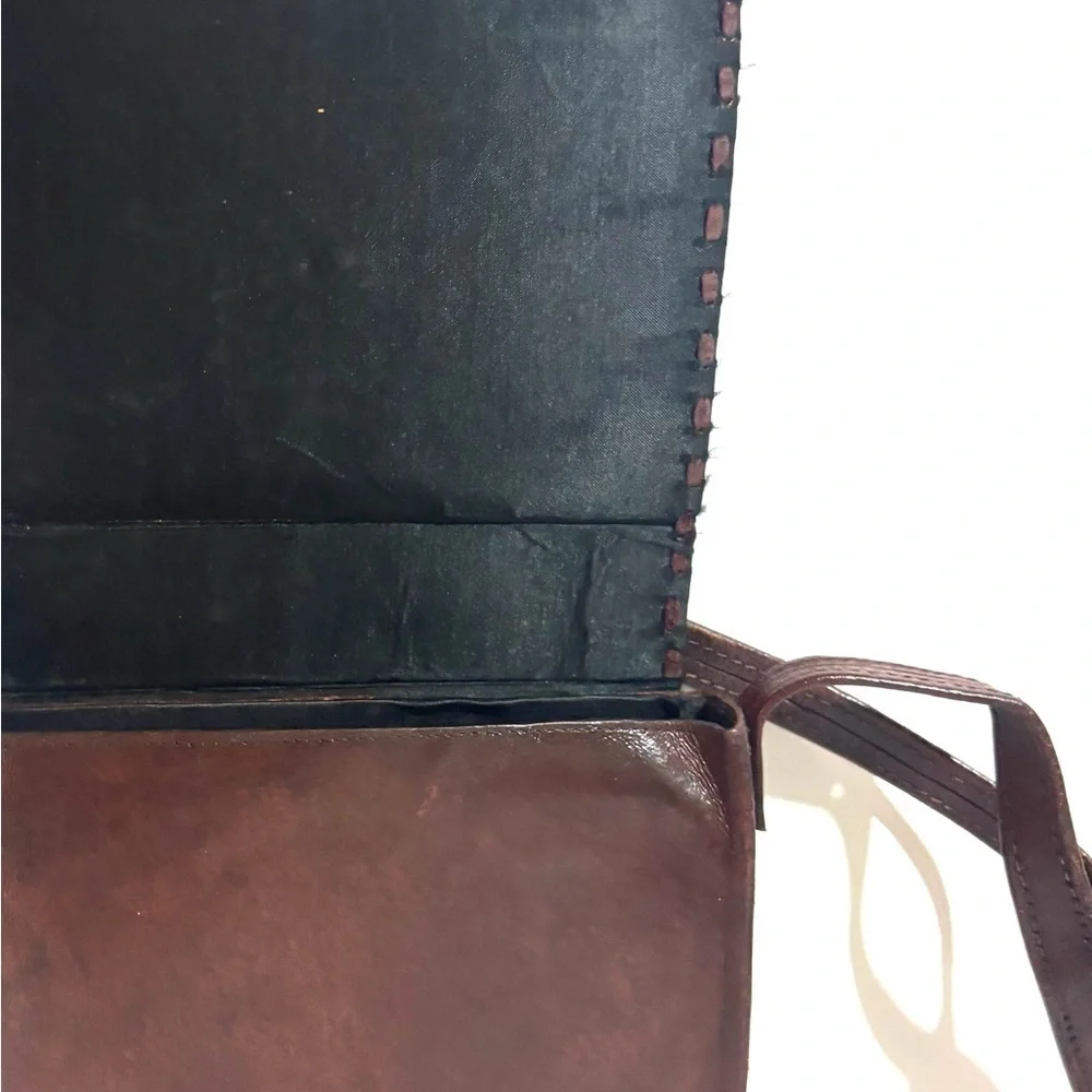 Vintage handmade Brown Leather Crossbody Bag